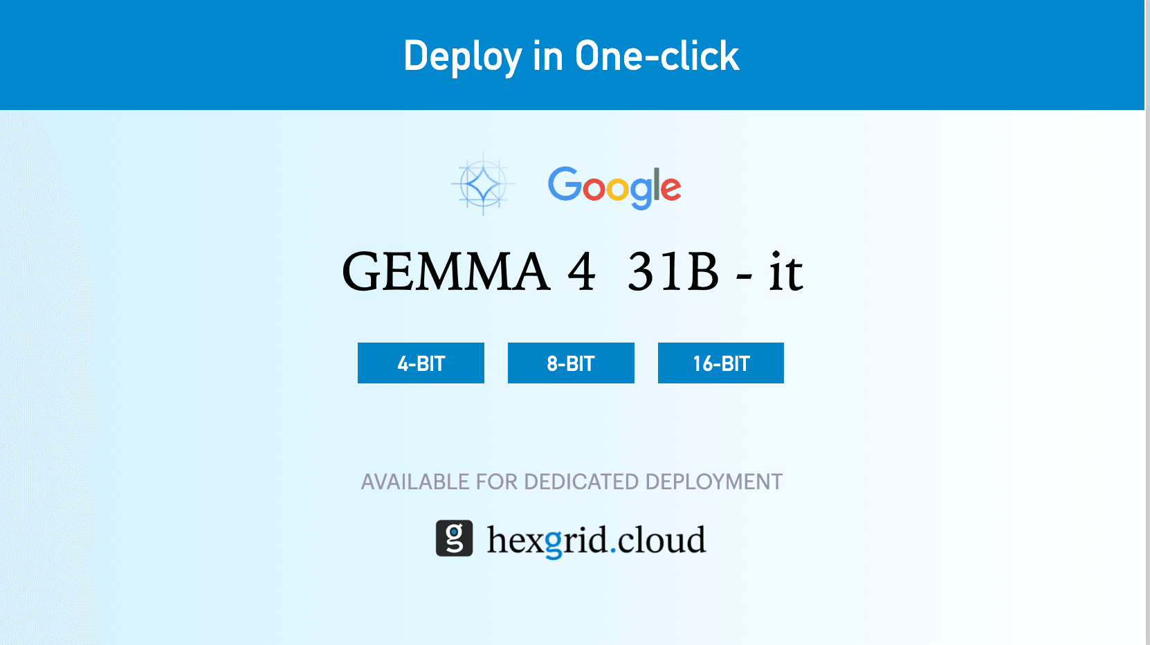 Deploy Gemma 4 31B-it in One Click: 4-bit, 8-bit, 16-bit Production API